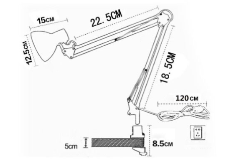 Modern LED Long Swing Arm adjustable classic desk Lamps E27 clip Table Lamp for
