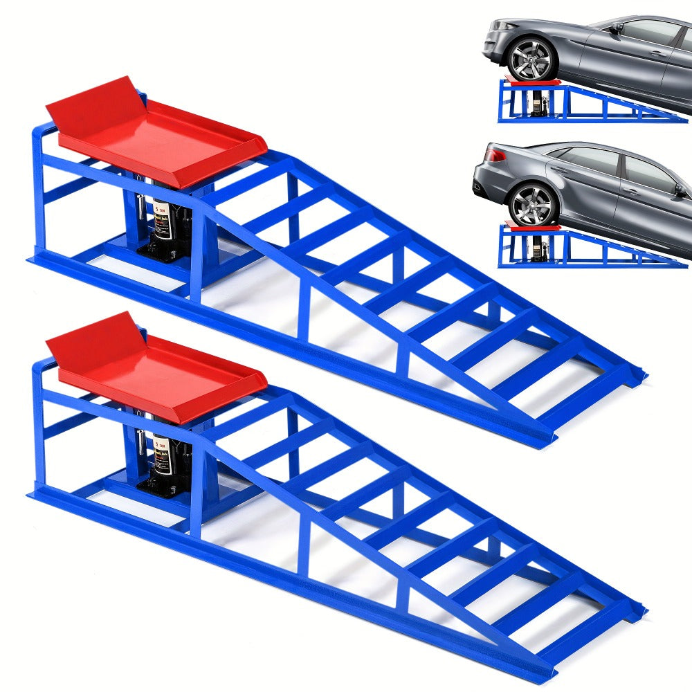 Hydraulic Car Ramps 2-Pack 10000 LB Heavy Duty Vehicle Lift Ramp Adjustable Height 9.84-14.96 Inch for Oil Change Undercarria