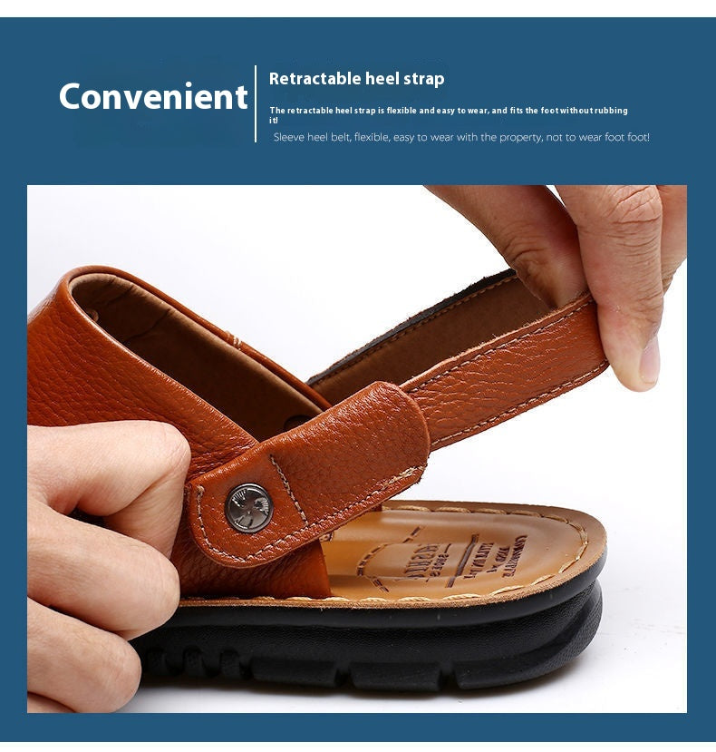 First Layer Cowhide Men's Sandals Summer Genuine Leather Sandals