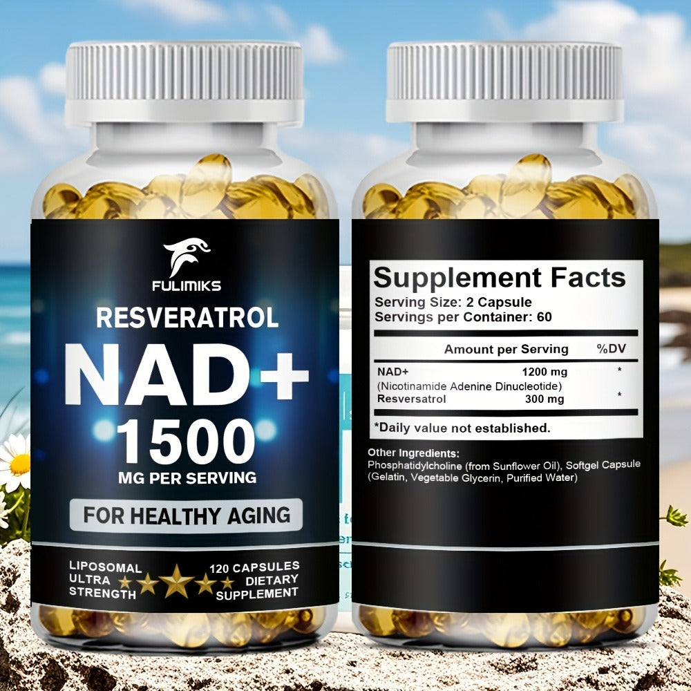 NAD+ Supplement Capsules with Resveratrol, Cellular Energy, & Daily Vitality Support for Women & Men — image 2