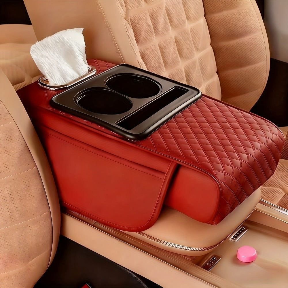 Center Console Armrest Organizer with Two Cup Holders, Tissue Slot, Side Pockets and Eight Color or Trim Options — image 8
