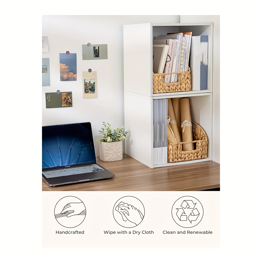 Water Hyacinth Pantry Storage Baskets 2-Pack with Seagrass Options and Integrated Shelf Handles — image 7