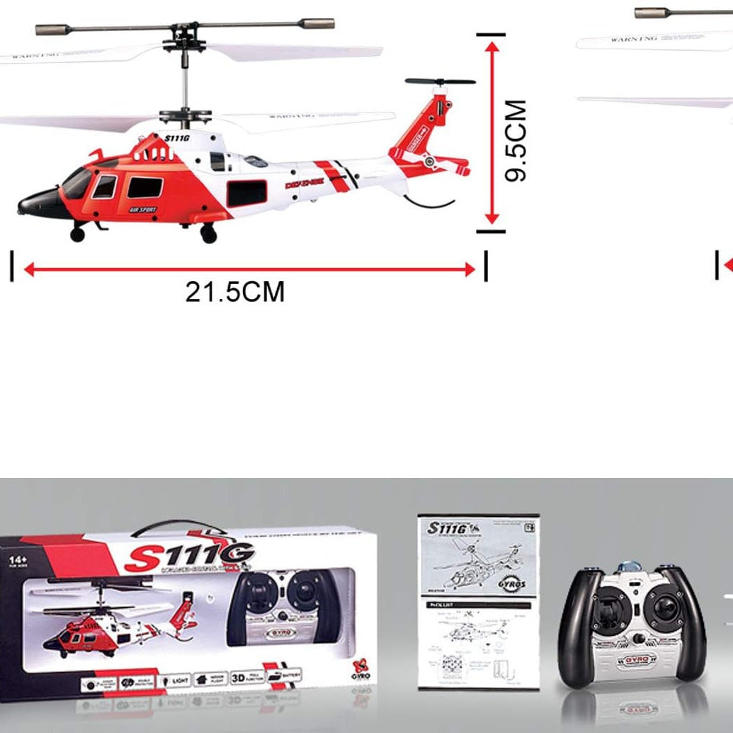 SYMA S111G Coast Guard RC Helicopter 3-Channel Gyro Stabilized Mini Indoor Helicopter LED Lights 5-6 Min Flight Time — image 