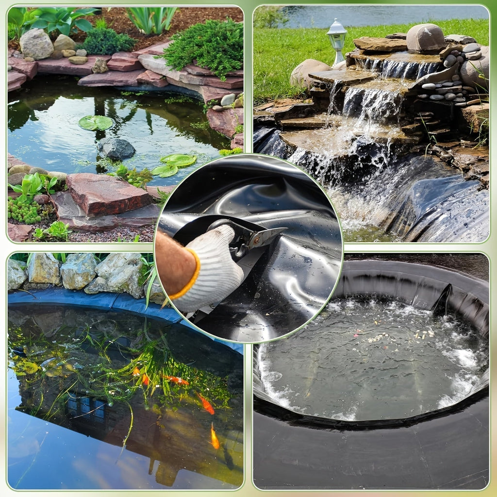 Pond Liner, HDPE Garden Fish Pond Water Feature Landscape for Garden, Patio and Yard Use, with the Listed Configuration — ima