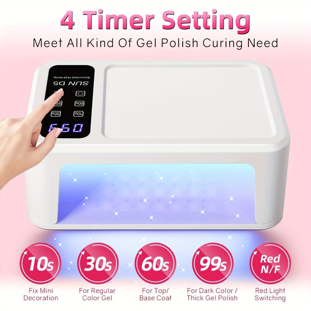 Sun-D5 Dual-Hand UV/LED Nail Lamp with 108-Bead Label, Removable Base, LCD and Four Timers — image 9