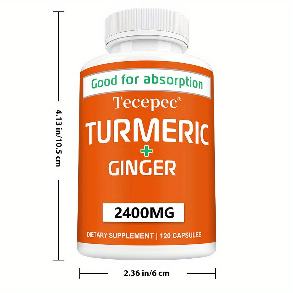 Herbal Supplement with Tecepec Label, Turmeric Ginger and Black Pepper 2400mg Capsules, 120 Count — image 7
