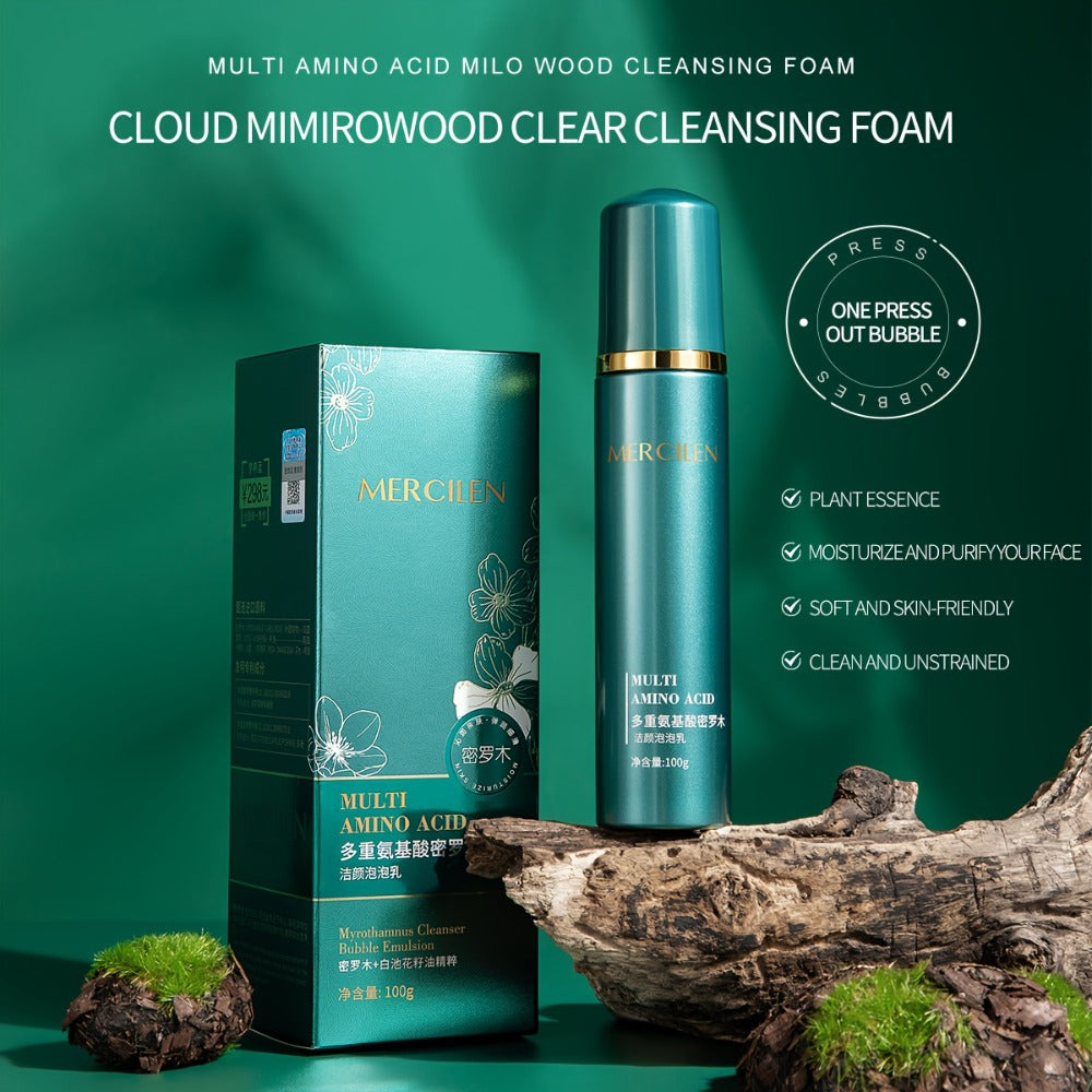 Amino Acid Bubble Facial Cleanser with Rose Water 100g, Deep Cleansing Gentle Mousse Face Wash — image 2
