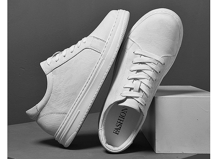 Mens Invisible Height Increasing Thick Soled Elevating Shoes Mens Casual White Trendy Athletic Sneakers