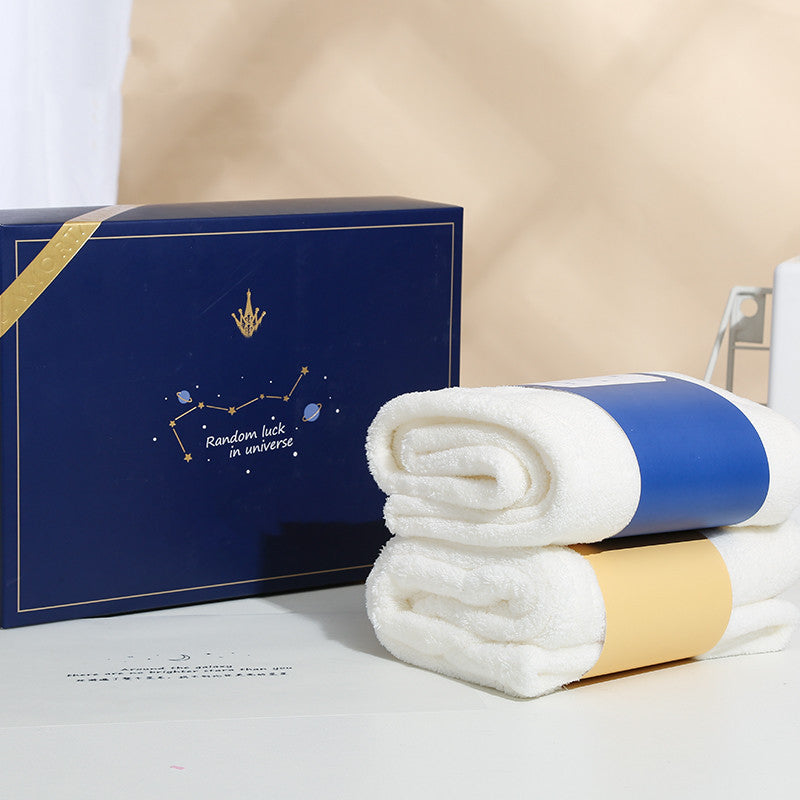 Star Embroidered Towel & Hair Drying Cap Gift Set