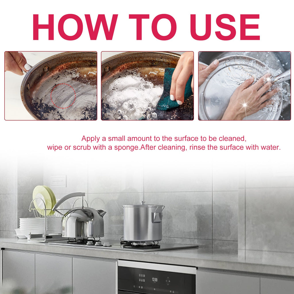 Multifunctional Cleaning Cream, Kitchen Stove Hood Pot Bottom Wash Basin Dirt Oil Cleaning Cream