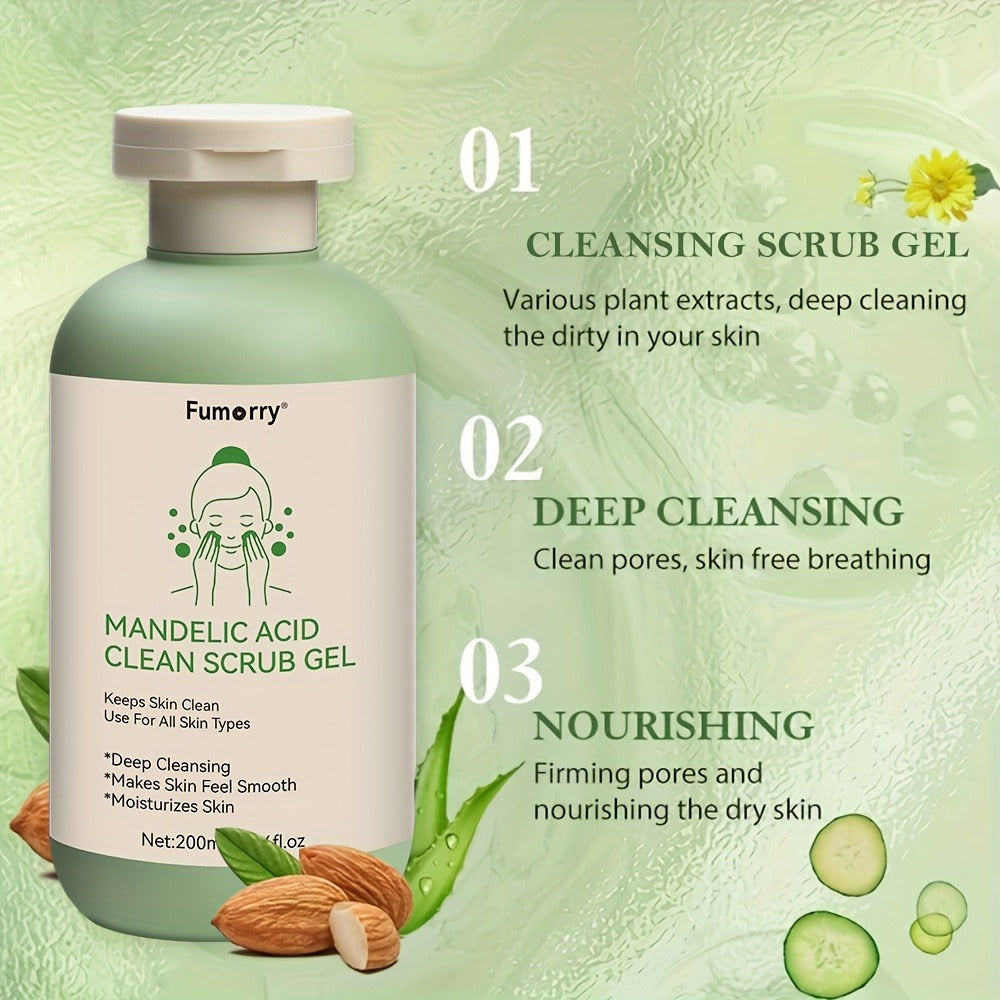 Mandelic Acid Exfoliating Gel 200ml with Aloe & Rose Extract, Deep Cleansing Pore Cleanser for Face & Body — image 8