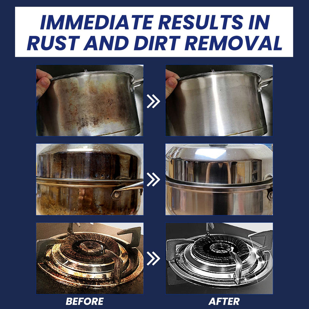 Stainless Steel Cleaning Cream, Kitchen Stove Stainless Steel Pot With Stubborn Stains And Black Dirt Clean Decontamination