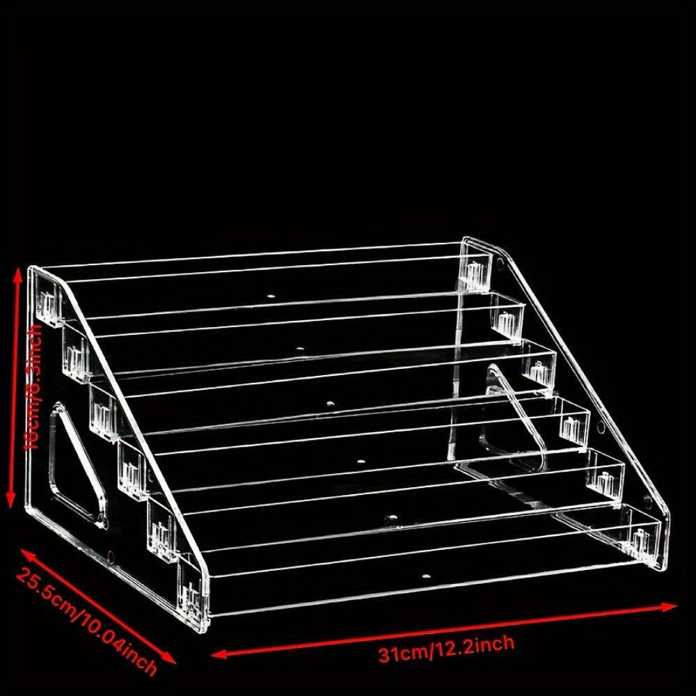 Nail Polish Organizer Acrylic Display Stand 4 Tier Clear Transparent Rack Gel Polish Holder Countertop Storage Shelf for Nail
