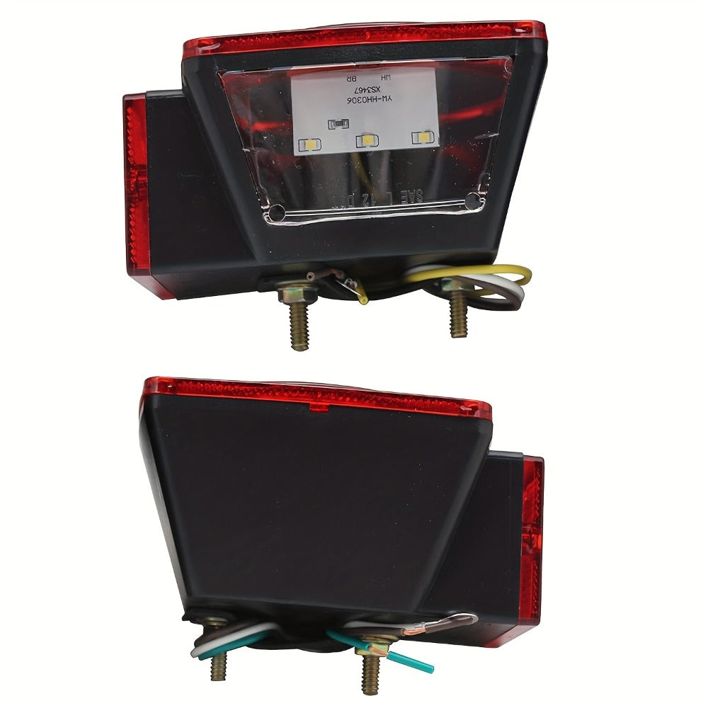 Trailer LED Light Kit 12V – Stop Turn Tail Brake License Plate & Side Marker Lights with Connectors for Trailers Under 80" — 
