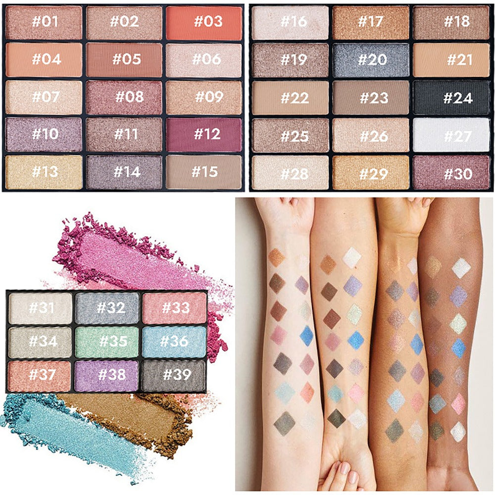 Makeup Kit 58-Color Black Mirror Case with Sliding Trays for Face, Eye and Lip Cosmetics plus Application Tools — image 5