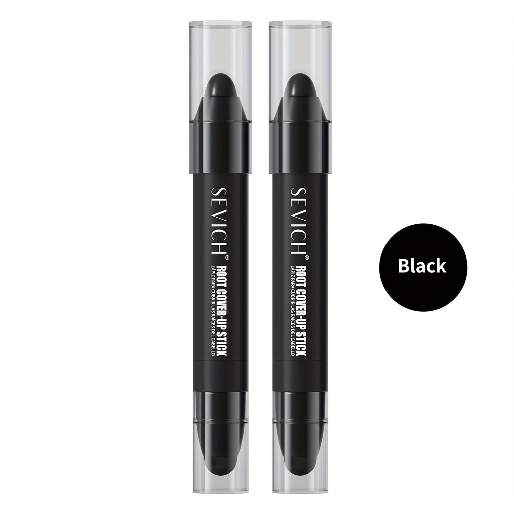 Instant Gray Root Coverage Stick for Men 2-Pack Sevich Beard & Hairline Color Pen, Sweat-Proof Precise Application Black & Da
