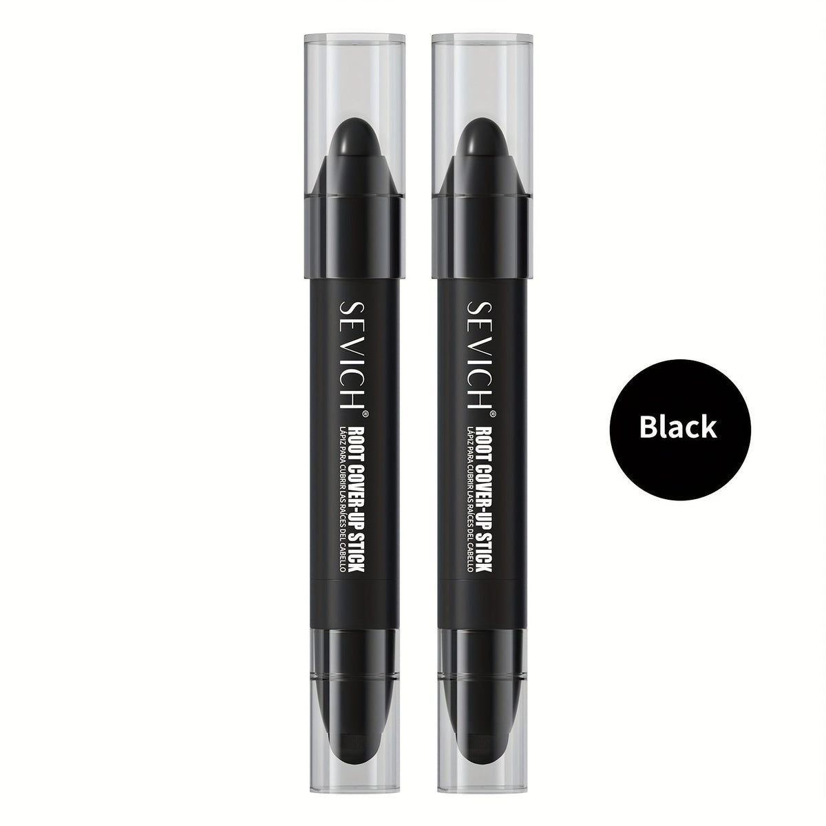 Instant Gray Root Coverage Stick for Men 2-Pack Sevich Beard & Hairline Color Pen, Sweat-Proof Precise Application Black & Da