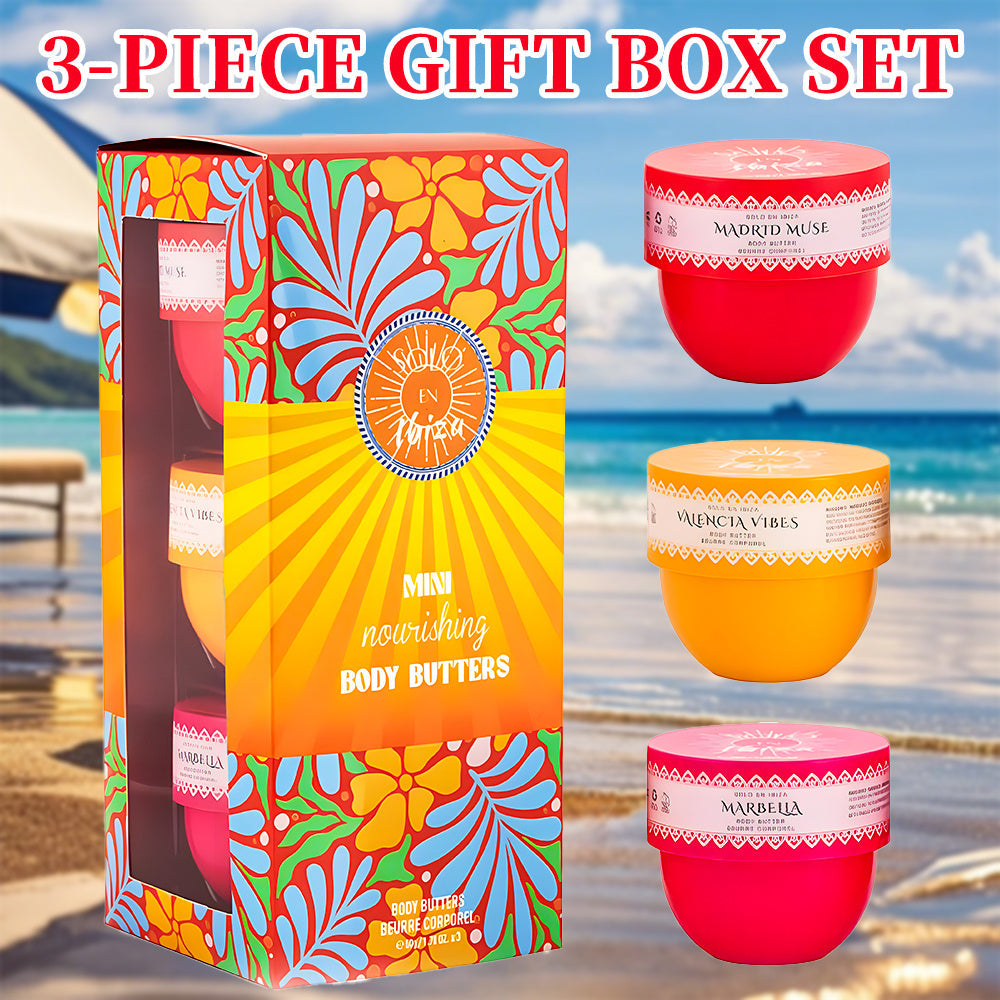 Body Butter Set 3-Piece Solo En Ibiza Long-Lasting Fragrance Body Cream for Women & Men – 3 Scents 1.76 fl oz Each Daily Mois