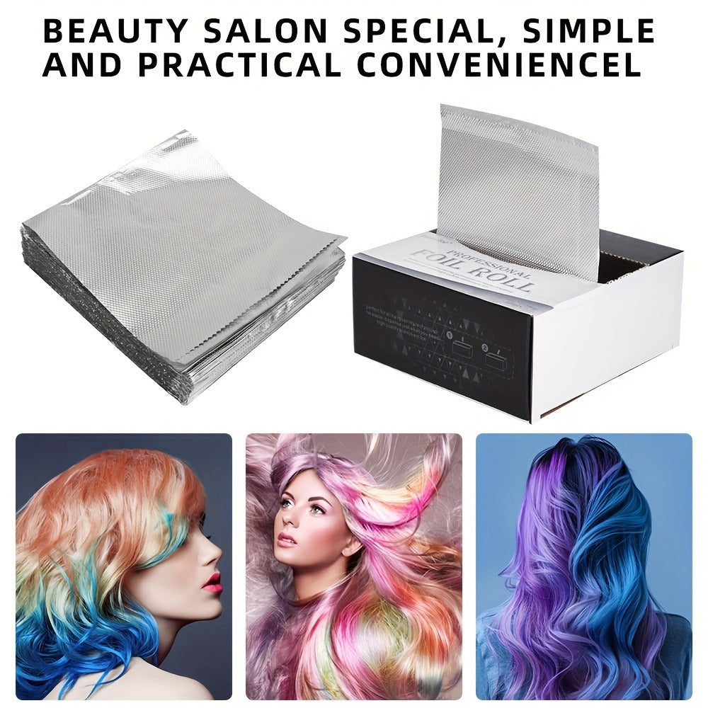 Hair Highlighting Foil Sheets 300pcs Box | Professional Salon Aluminum Foil Paper for Balayage Coloring Perming | Even Heat D