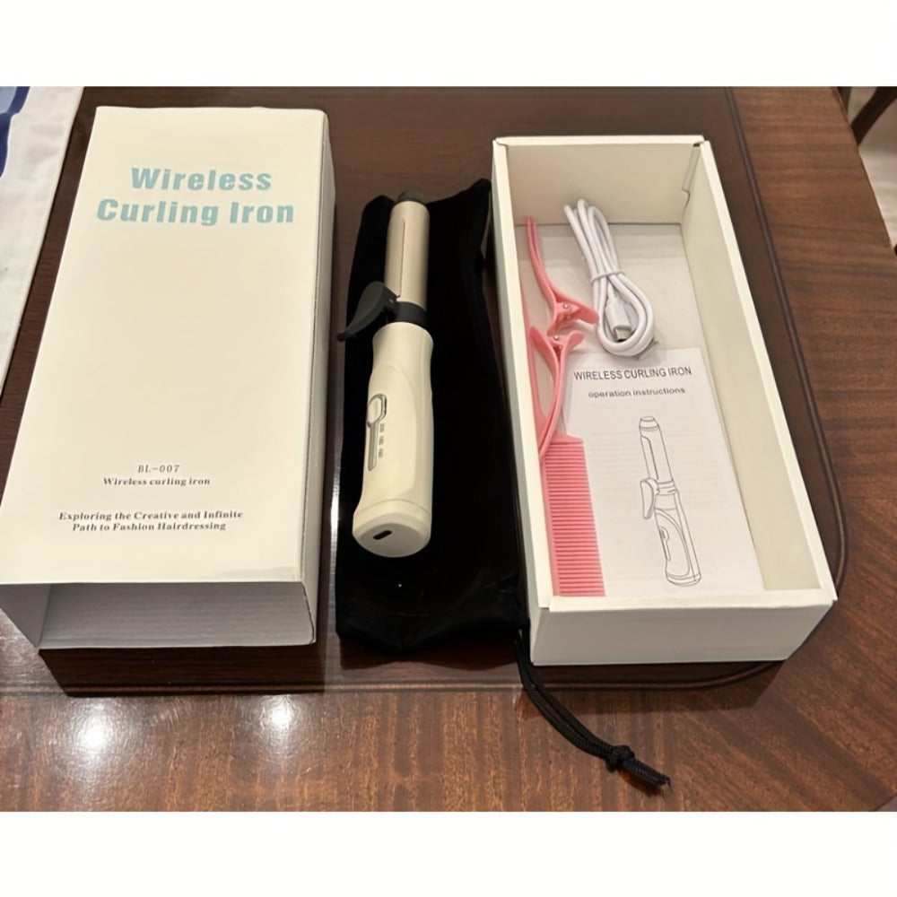 Cordless Mini Curling Iron Wireless Rechargeable Portable Hair Curler, Ceramic Barrel for Airy Bangs — image 12