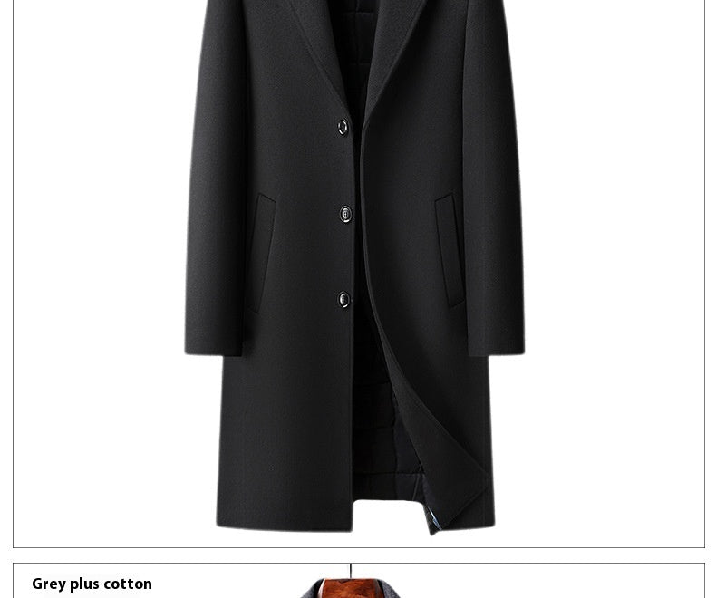 Men's Woolen Coat Business Casual Long