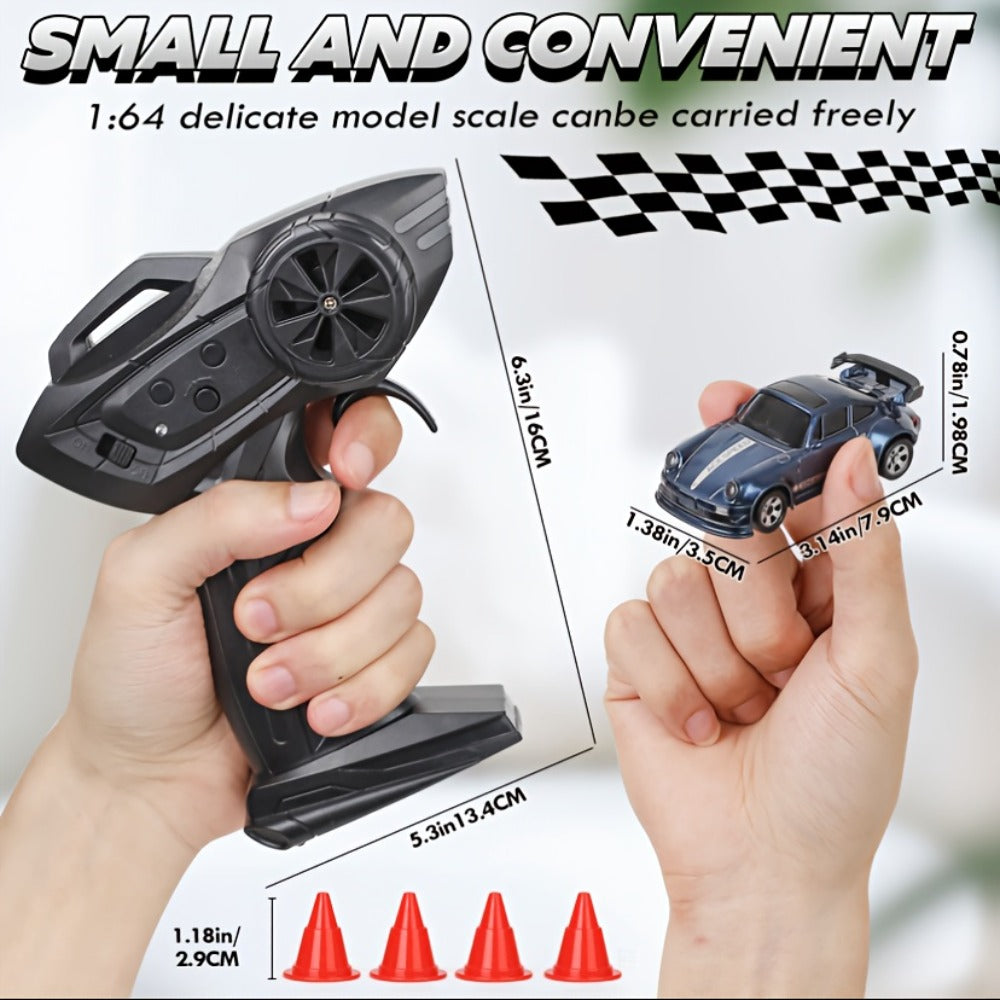 Mini RC Drift Sports Car 1:64 Scale with 4WD Layout, LED Details, Remote Controller and Two Color Options — image 8