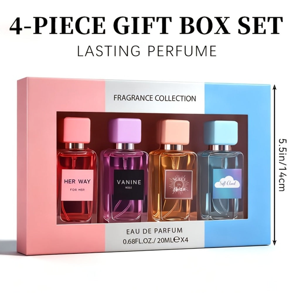 Perfume Gift Set Aroma Allure Four 20ml Eau de Parfum Sprays in Pink Blue Windowed Box for Women — image 4