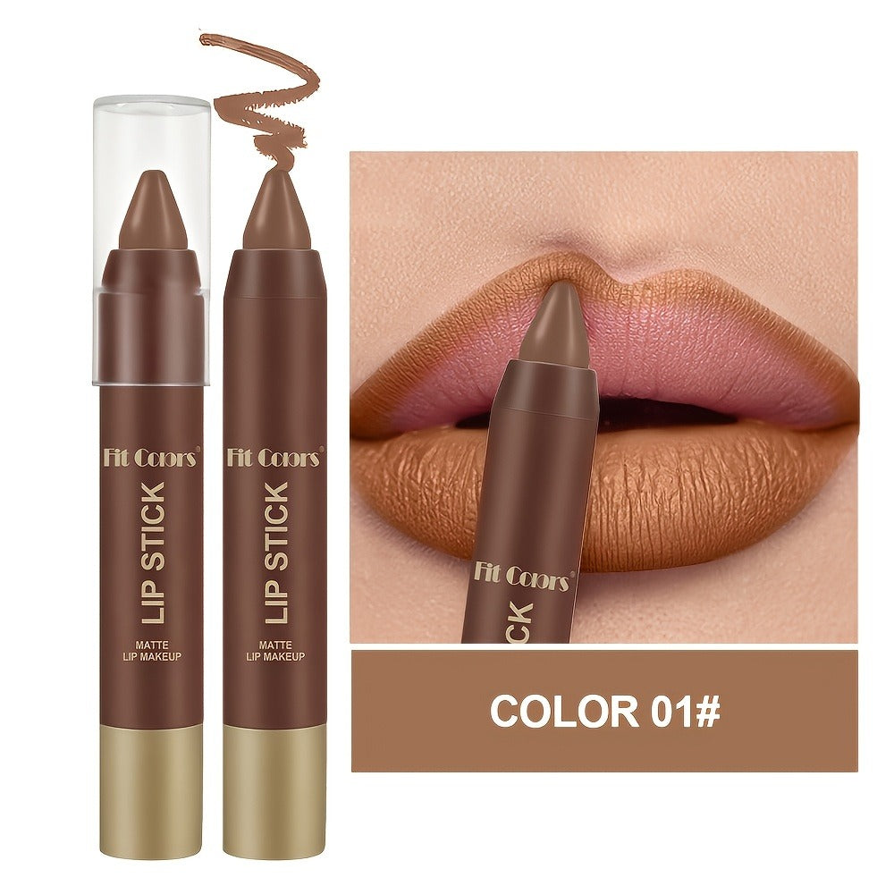 Lipstick Set, Fit Colors 6-Piece Matte Crayon Collection with Brown, Nude, Pink and Purple Colors — image 4