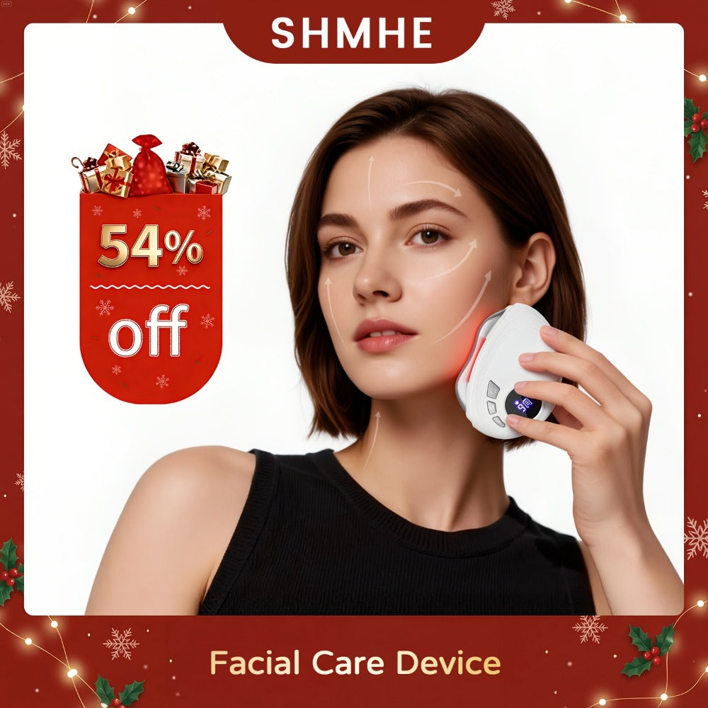 Gua Sha Electric Facial Sculpting Tool, 9-Speed Vibration & 9-Speed Heat, Face Lifting Lymphatic Drainage Massager for & Cont