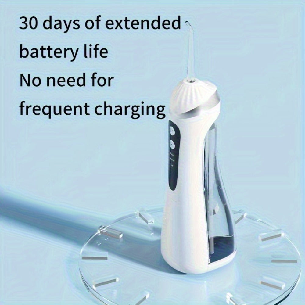Water Flosser Portable Three-Mode Oral Irrigator with Brush Head Attachment, USB Charging and White, Black or Pink Options — 