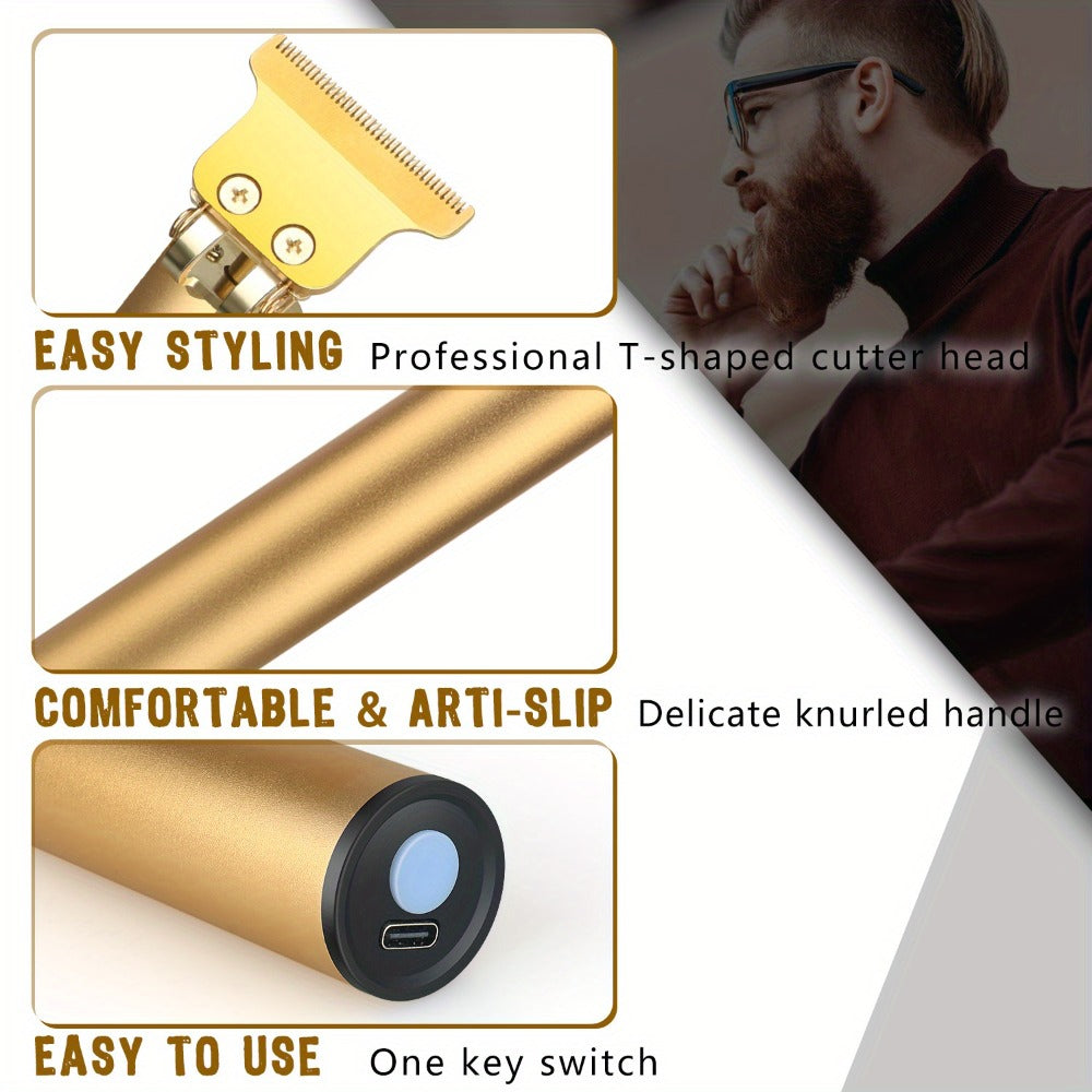 T-Blade Trimmer for Men Cordless Rechargeable – Nano Titanium Alloy Blades LED Display 4 Guide Combs 1.5-4mm — image 10