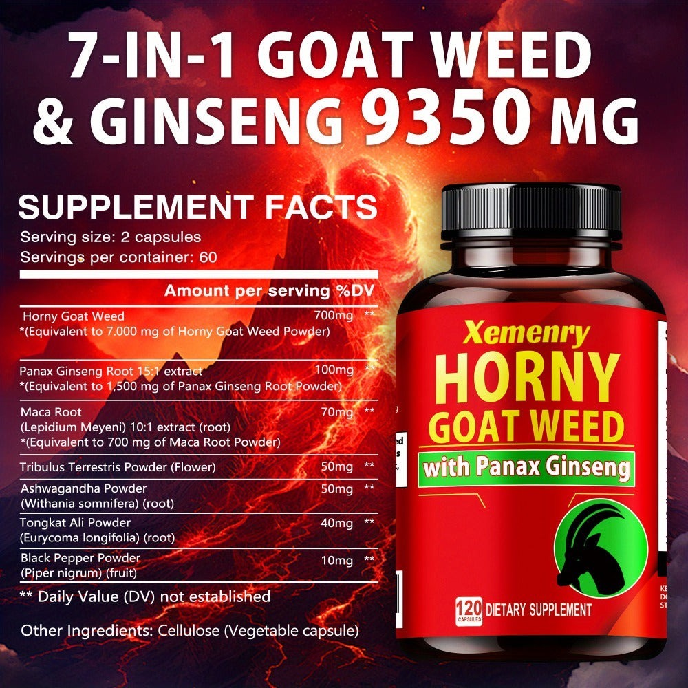 Men's Health Supplement Vegetable Capsules, 120 Count in One Bottle with 9350 mg Blend Labeling — image 2