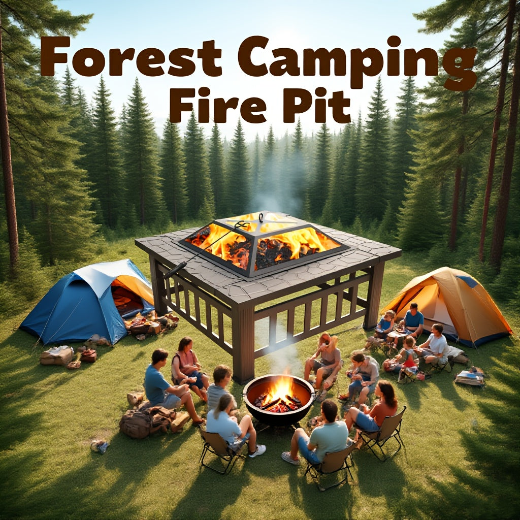 Fire Pit with Grill for Garden, Patio and Yard Use, with the Listed Configuration, for Everyday Use and Organized Storage — i