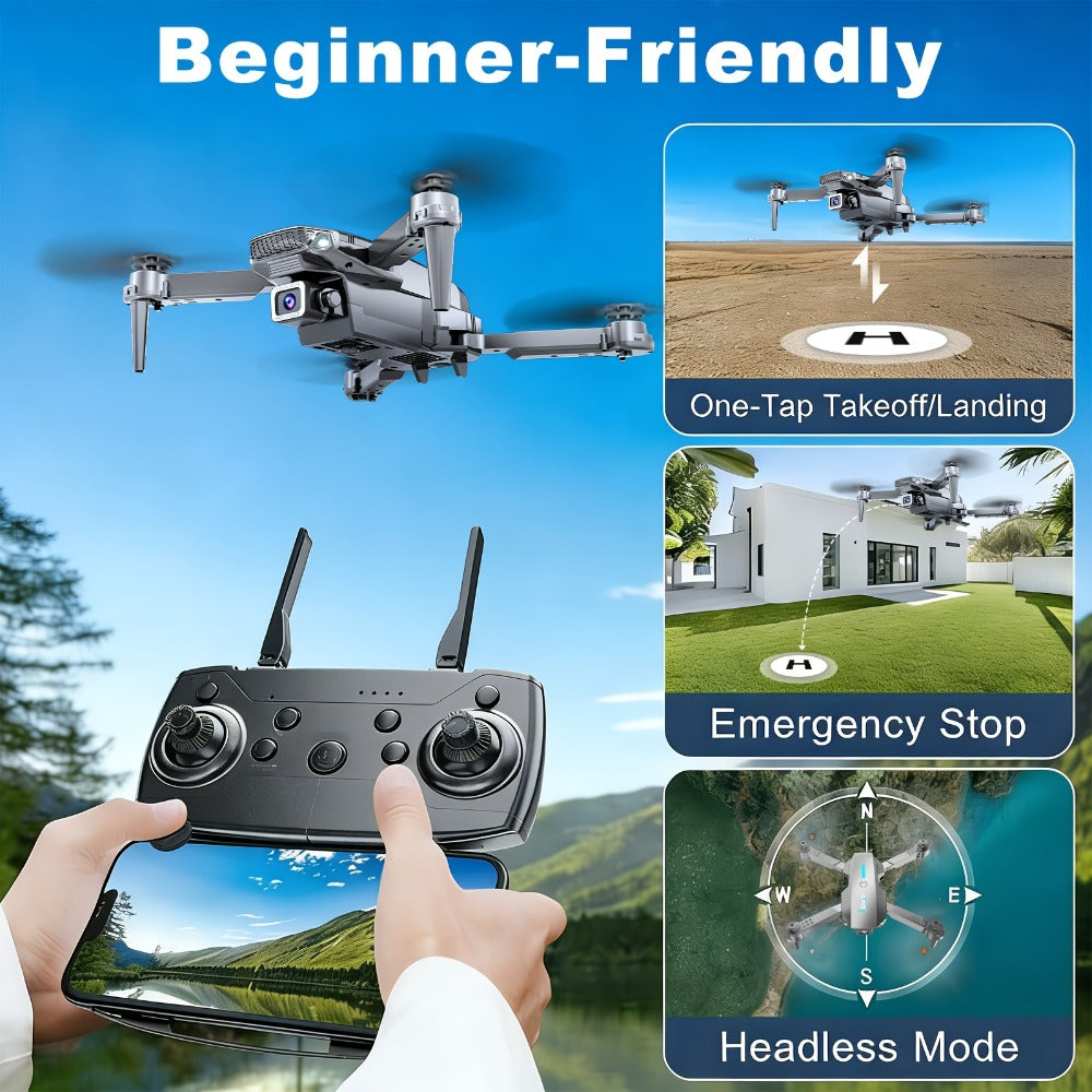 Foldable HD Camera Drone Free Storage Bag USB-C Charging 3D Flips Single or Dual Camera Built-in Screen Remote — image 4