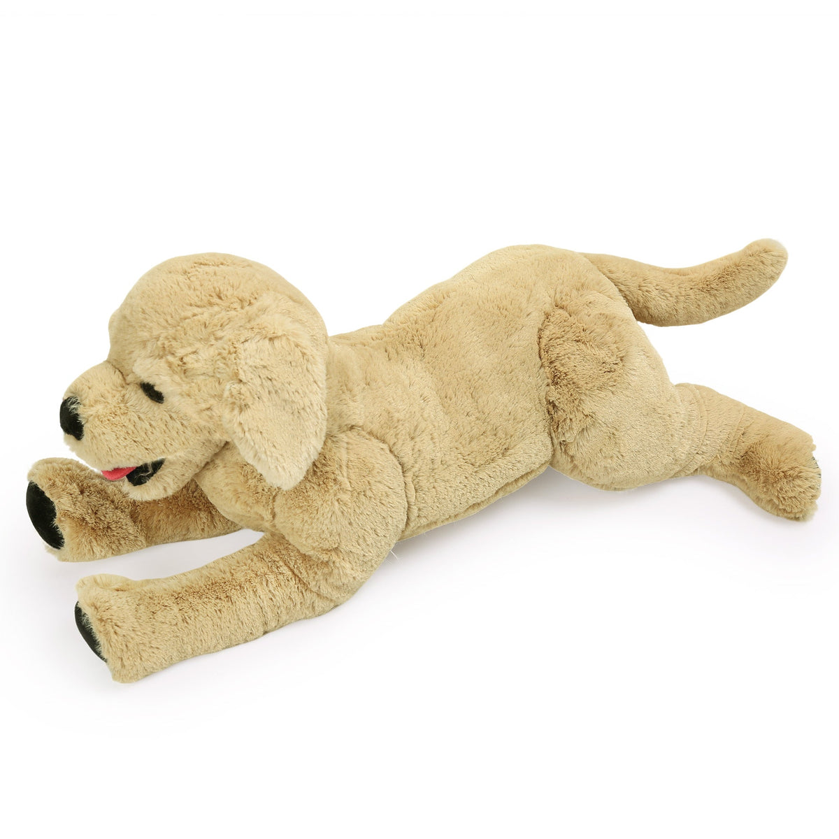 21-Inch Golden Retriever Plush Dog with Lying Pose, Tan Coat and Black Paw Details for Display — image 1