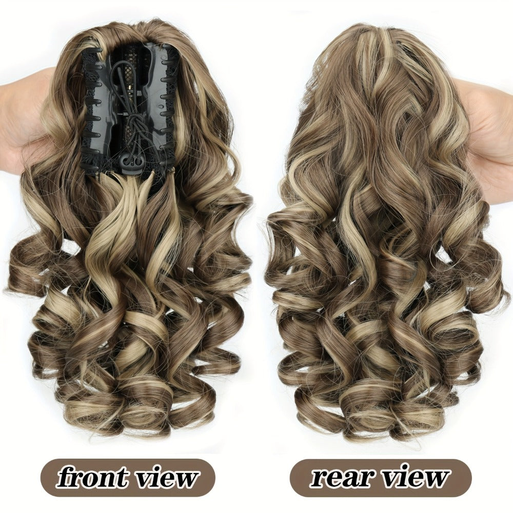 Hair Extensions Curly-Wave 14-Inch Synthetic Ponytail with Claw Clip and Four Color Style Options — image 9