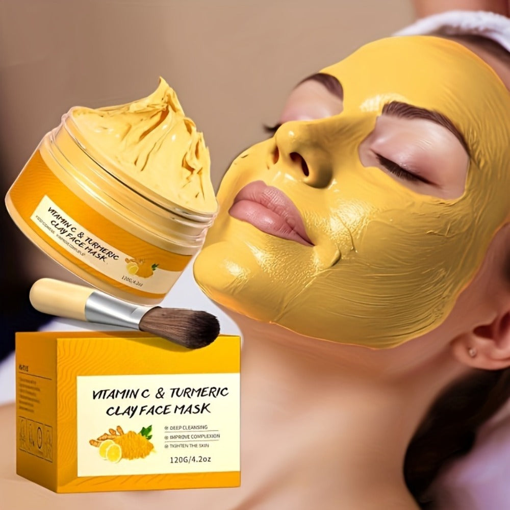 Turmeric Vitamin C Mud Mask 100ml - Deep Cleansing Pore Minimizer Face Mask, Remover Radiant Skin Weekly Skincare for Women —