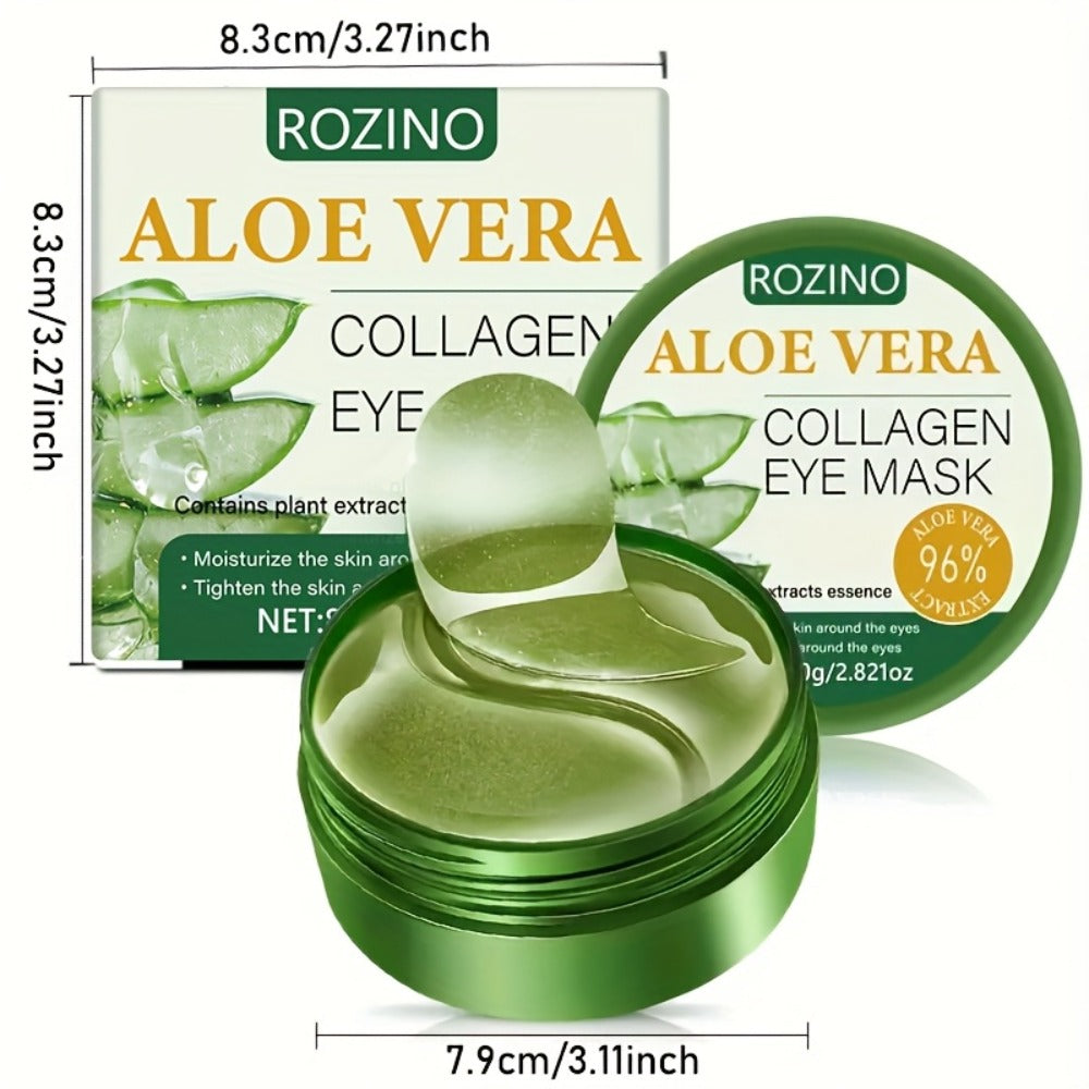 Aloe Vera Under-Eye Gel Patch Jar, 80g with 60 Green Eye Masks and an Included Applicator Spoon — image 3