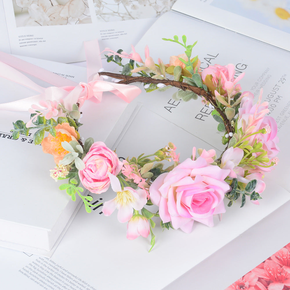 Simulated flower headdress tourist vacation princess flower fairy performance dance hair accessory female