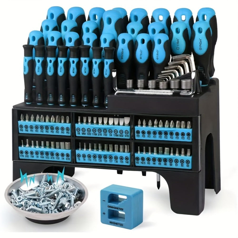 Screwdriver Organizer Set with 69- or 118-Piece Rack Configurations in Green, Red or Orange and Blue — image 15