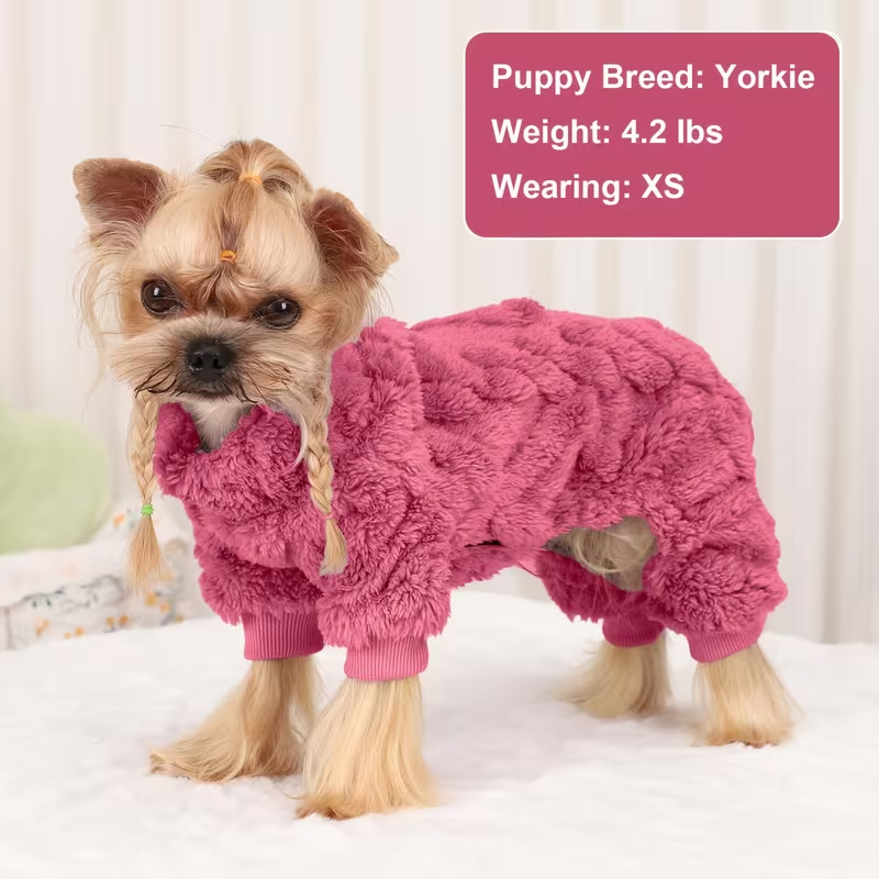 Fleece Dog Turtleneck Jumpsuit with Six Colors, Four-Leg Cut and XXS–M Sizes for Small Pets — image 9