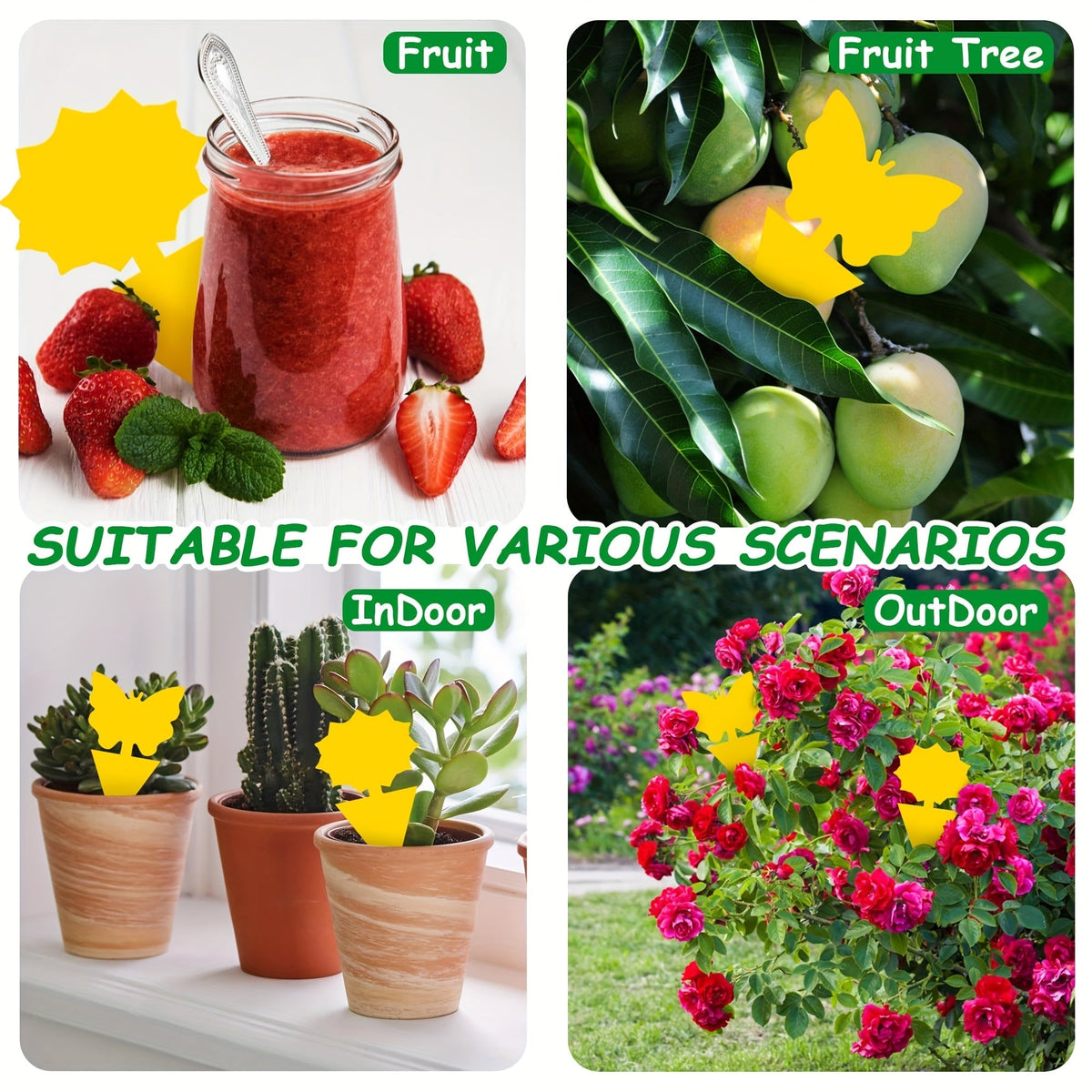 Yellow Butterfly or Gerbera Plant Sticky Traps in Seven Shape-and-Count Options from 40 to 120 Pieces — image 6