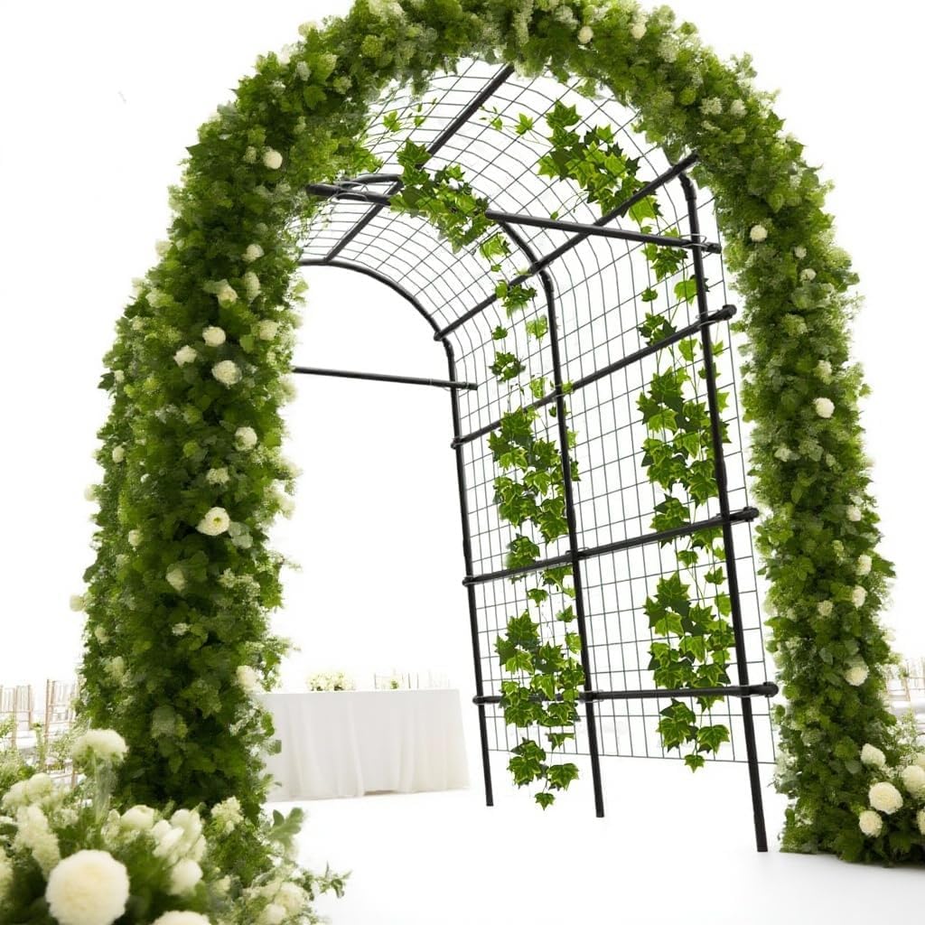 Garden Trellis with Seven-Foot Arch and PE-Coated Steel Frame, Climbing Plant Support for Vegetable Beds — image 5