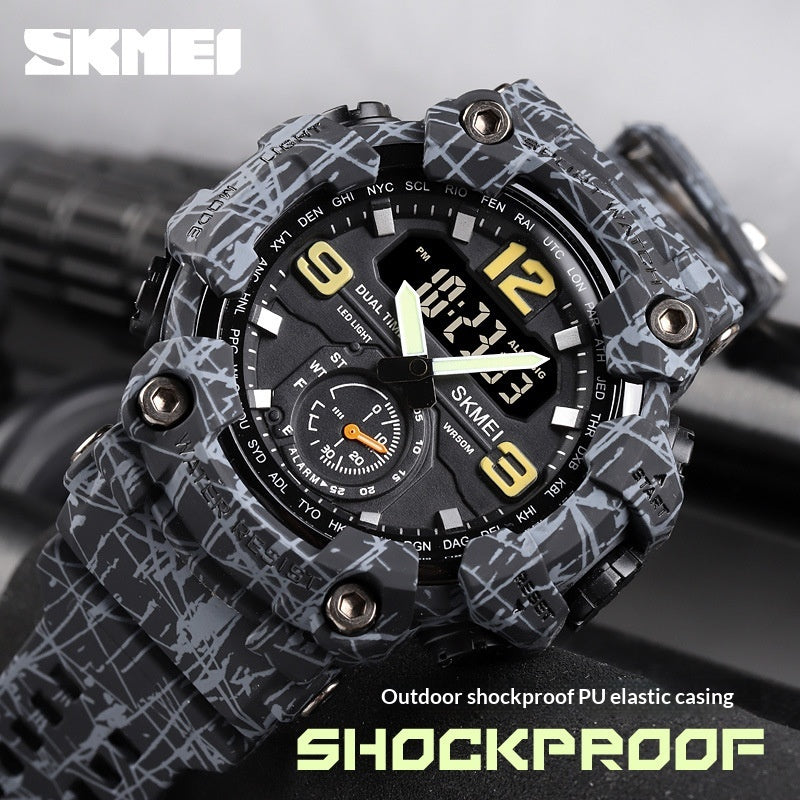 Outdoor Shockproof Plastic Men's Watch With Large Dial, Sports Digital Display, And Synchronized Electronic Watch