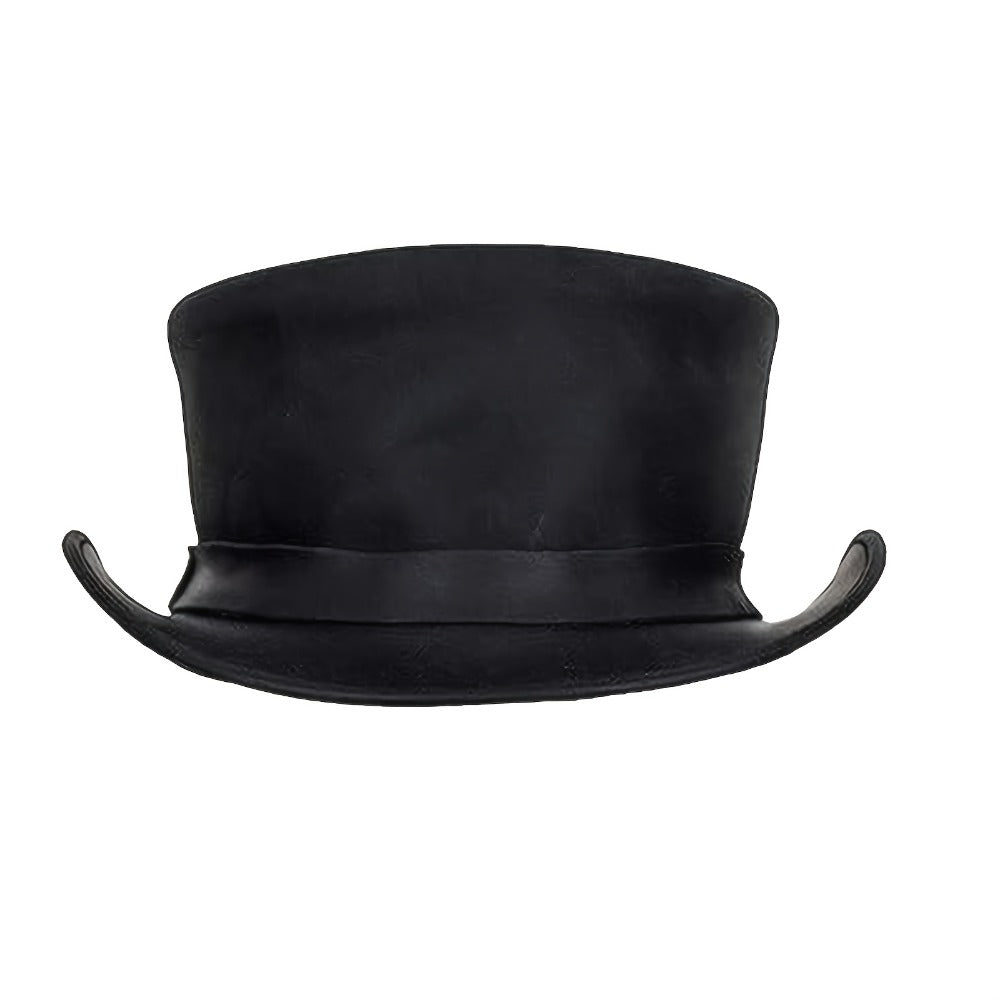 Genuine Leather Top Hat Steampunk – Shapeable Wide Brim Gentleman Hat for Men Women, Halloween Costume Topper, Deadman Victor
