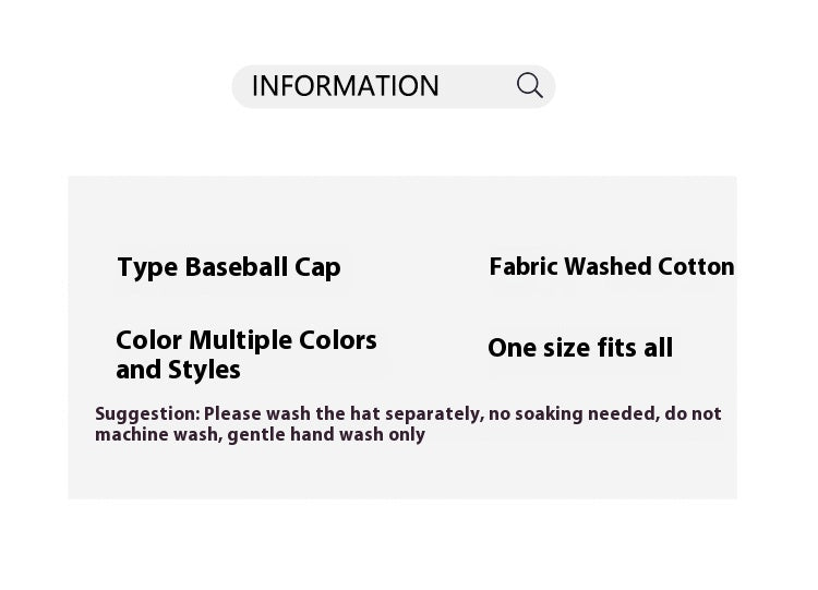 Washed Letter R Stick Ball Cap Casual Patch Sun Hat
