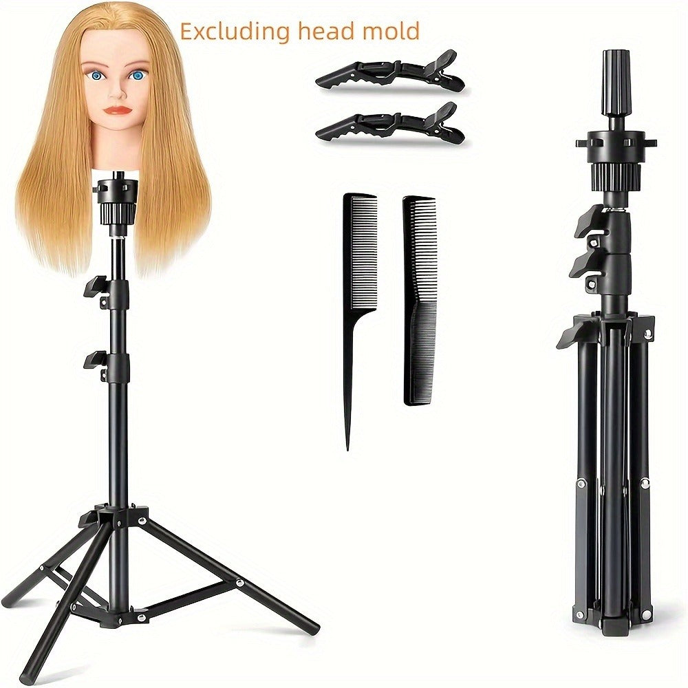 Adjustable Wig Stand Tripod 360 Rotation Aluminum Alloy Height Adjustable to 50 Inch Foldable Portable Mannequin Head Stand f