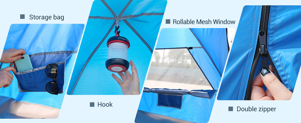 Convertible Beach Canopy Tent with Removable Roof, Four Setup Modes and Blue Checkout Color — image 12