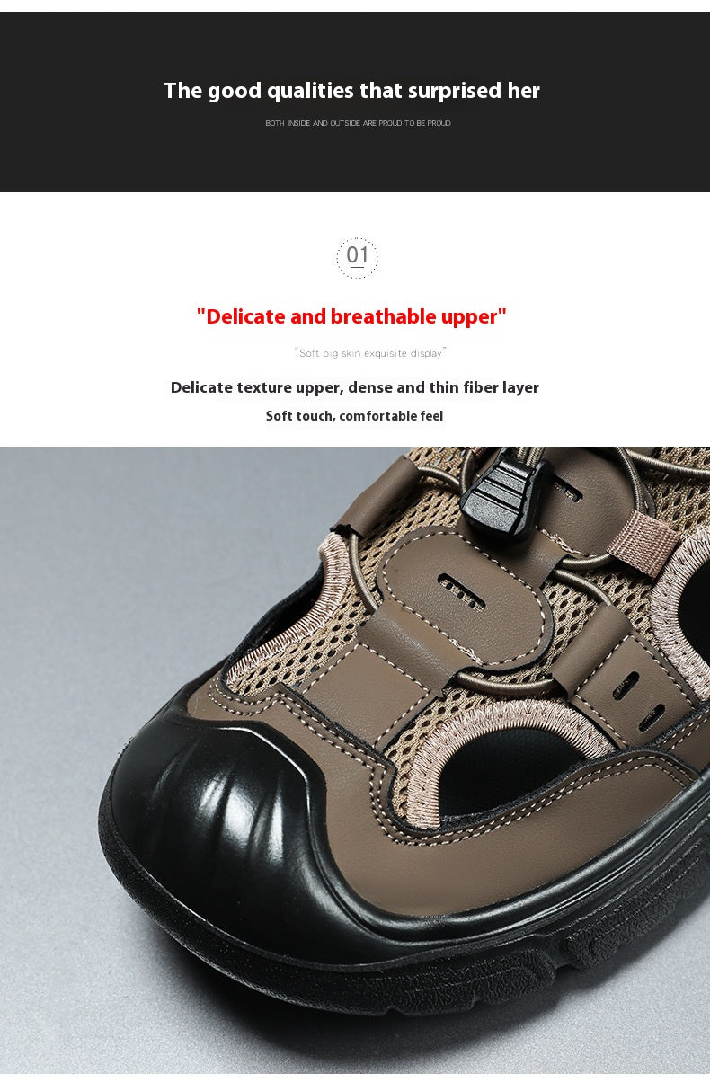 Summer Beach Hole Wading Rotating Button Sandals Men's Casual Shoes