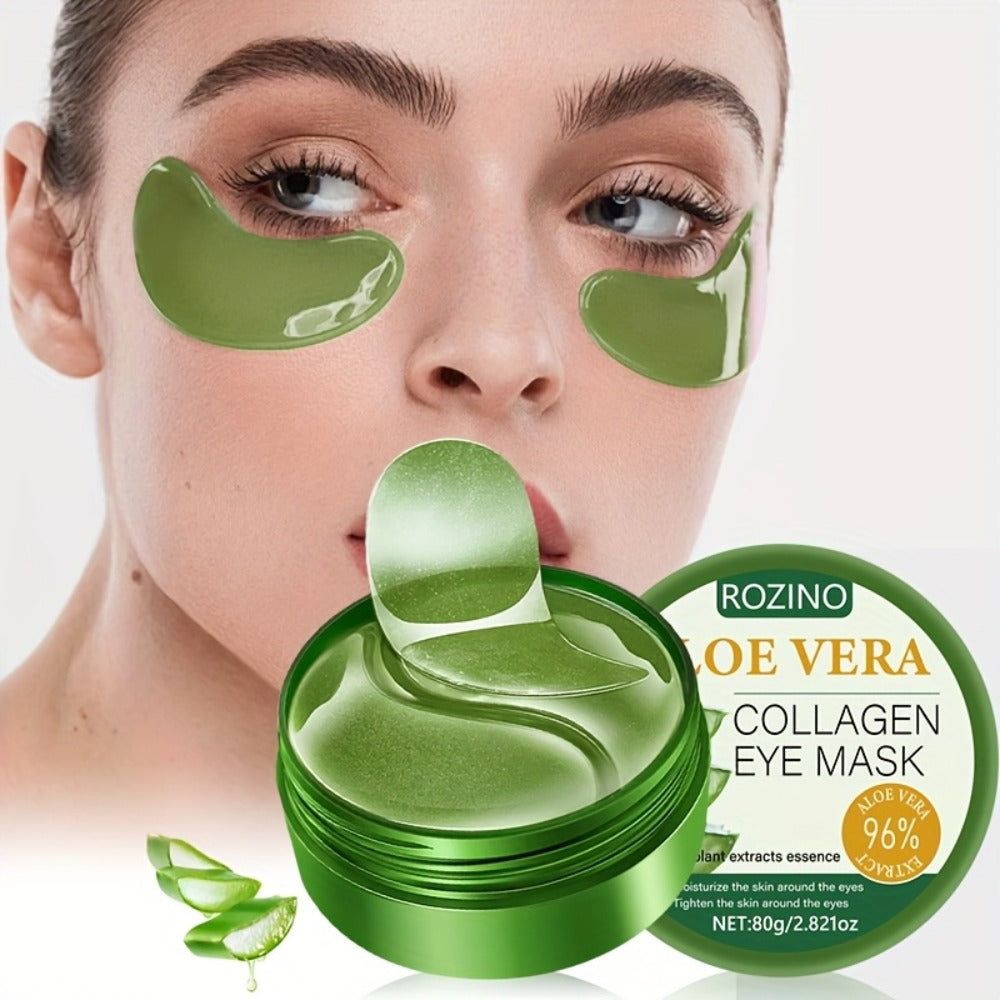 Aloe Vera Under-Eye Gel Patch Jar, 80g with 60 Green Eye Masks and an Included Applicator Spoon — image 5